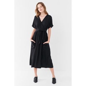 Urban Outfitters Gabrielle Linen Maxi Wrap Dress